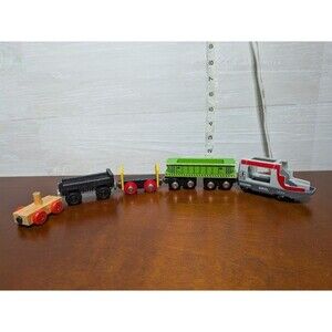BRIO KidKraft Wooden Train Car Lot Magnetic Cargo Green Hopper Passenger LO 416